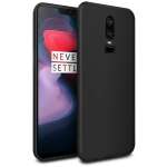 LazyLion Back Cover Case for OnePlus 6, Silicone Shockproof Phone Case with [Soft Anti-Scratch Microfiber Lining] Black (Pack of 2)