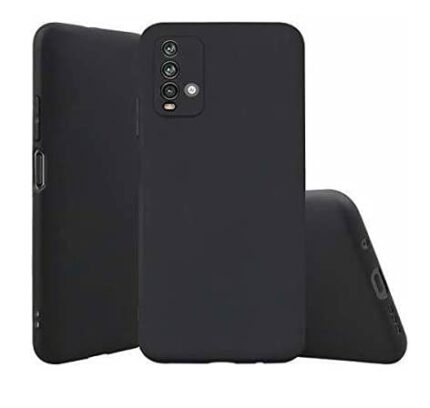 LazyLion Back Cover Case for Redmi 9 Power, Silicone Shockproof Phone Case with [Soft Anti-Scratch Microfiber Lining] Black (Pack of 1)