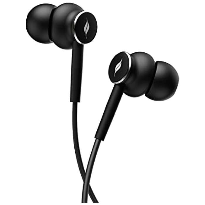 Leaf Dash 2 Wired in Ear Earphones with Mic Carbon Black