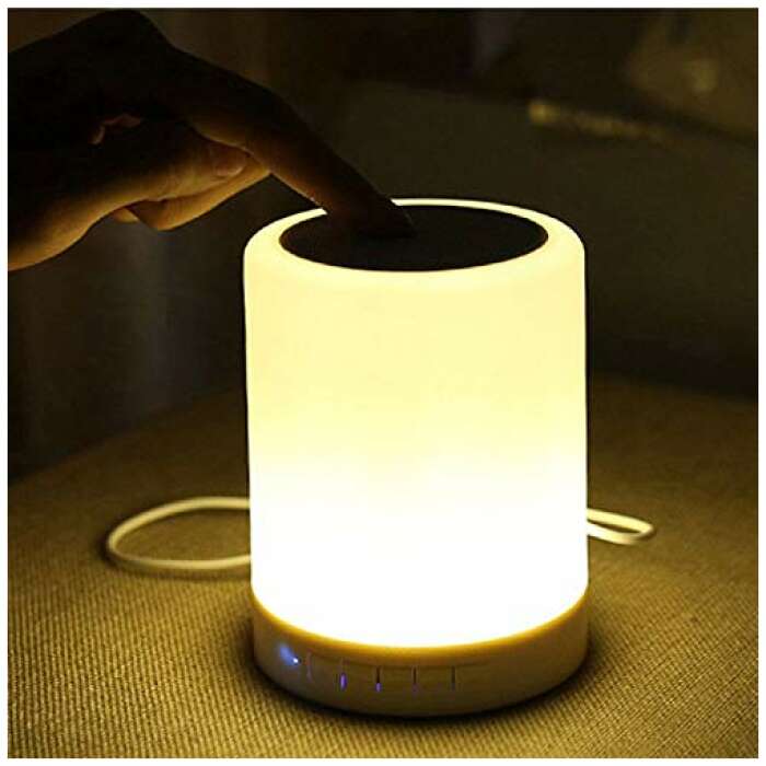 MICRONE JT-328 Mini Portable Bluetooth Speaker � Wireless Stereo Speaker with Smart Touch Led Music Lamp - Rechargeable Camping Lantern