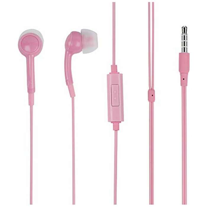 MINISO Fruit Series in-Ear Wired Headphones with Microphone Comfortable Earbuds Earphones for Mobile Smartphones Apple Xiaomi Realme Oppo Samsung - Pink