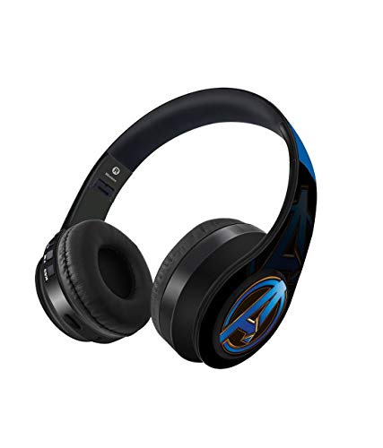 Macmerise Endgame Logo Blue On-Ear Bluetooth Headphones with Upto 10 Hours Playback, FM Radio, SD Card, Soft Padded Ear Cushions and Passive Noise Isolation | Decibel Wireless Headphone