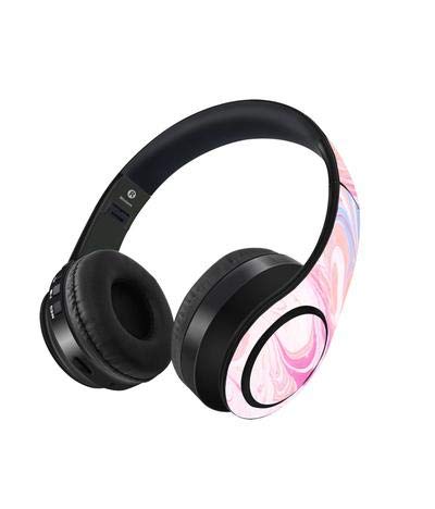 Macmerise Marble Petal Pink On-Ear Bluetooth Headphones with Upto 10 Hours Playback, FM Radio, SD Card, Soft Padded Ear Cushions and Passive Noise Isolation | Decibel Wireless Headphone