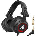 Maono AU-MH501 Over-Ear Studio Headphones, Stereo Monitor Closed Back Headsets with 50mm Driver and Lightweight Foldable Design for Gaming, Singing, Microphone Recording, Mobile, PC