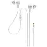 Meyaar SPN Edition Wired Durable Earphone Metal Earphones Earbuds with Microphone & Deep Bass Clear Sound Noise Isolating in Ear Headphones, Ear Buds for All Smartphones (Metal White)