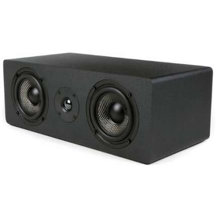 Micca MB42X-C Center Channel Speaker with Dual 4-Inch Carbon Fiber Woofer and Silk Dome Tweeter, Black