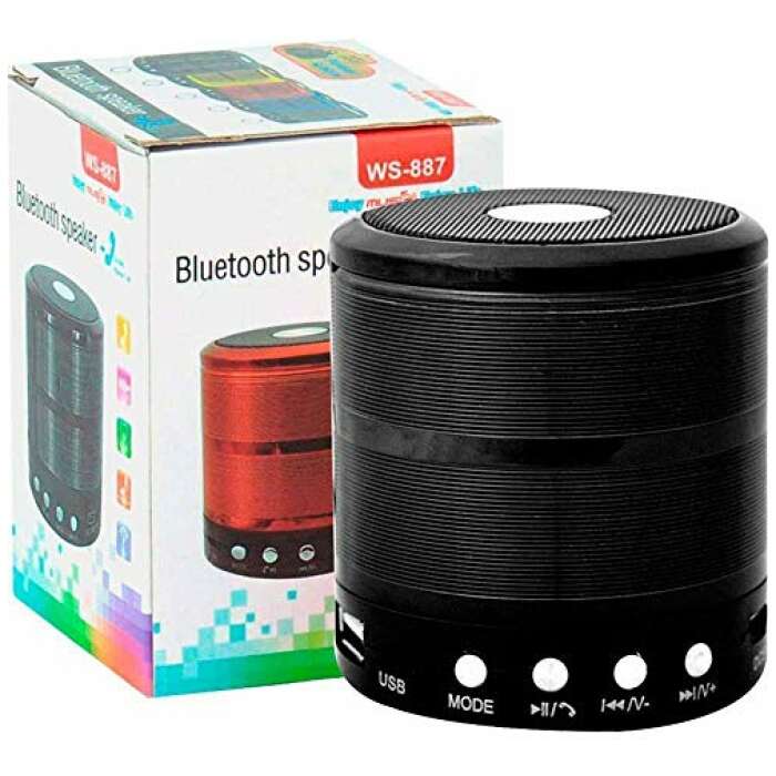 Mini Bluetooth Speaker WS-887 with FM Radio, Memory Card Slot, USB Pen Drive Slot, AUX Input Mode(Multi Colours)