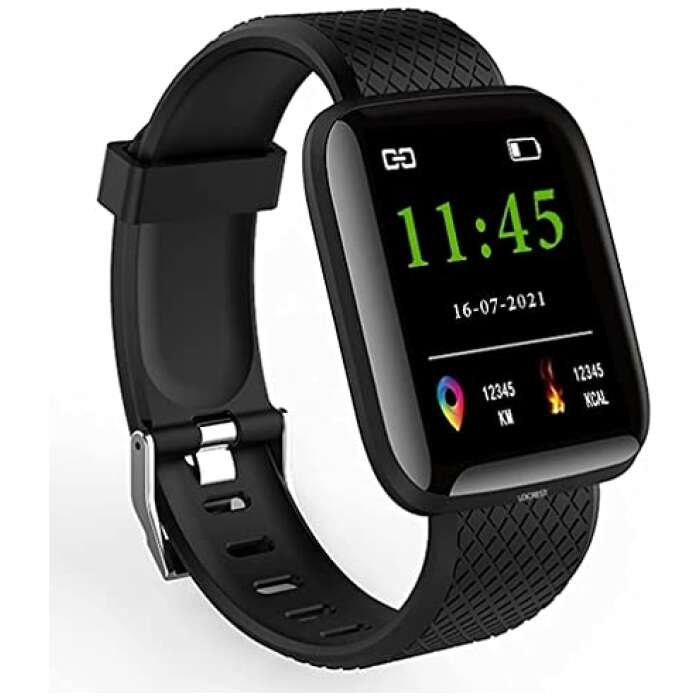 MorningVale ID116 Plus Smart Bracelet Fitness Tracker Color Screen Smartwatch Heart Rate Blood Pressure Pedometer Sleep Monitor (Black)