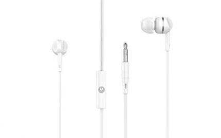 Motorola Pace 105 Wired in Ear Headphone with Mic (White)