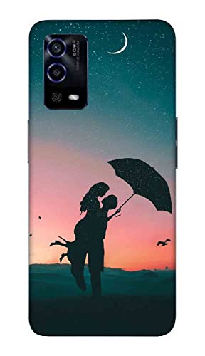 NDCOM Acoustic Love Silouette Sunset Couple Printed Hard Mobile Back Cover Case for Oppo A55