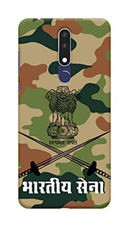 NDCOM Bhartiya Sena Army Printed Hard Mobile Back Cover Case for Nokia 3.1 Plus