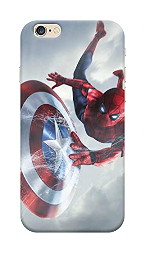 NDCOM Captain America Shield Spider Printed Hard Mobile Back Cover Case for Apple iPhone 6s Plus