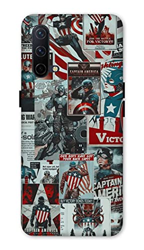 NDCOM Captain America Trendy Printed Hard Mobile Back Cover Case for OnePlus Nord CE 5G