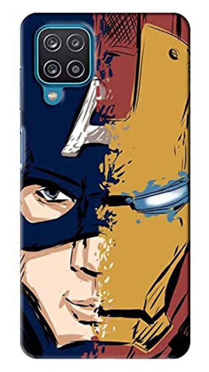 NDCOM Captain America and Iron Man Face Off Printed Hard Mobile Back Cover Case for Samsung Galaxy F12