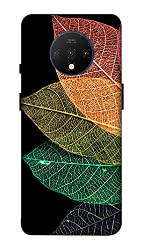 NDCOM Colorful Leaf Printed Hard Mobile Back Cover Case for OnePlus 7T
