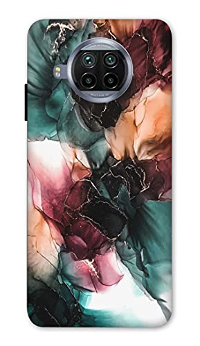 NDCOM Colorful and Bold Marble Pattern Printed Hard Mobile Back Cover Case for MI 10i
