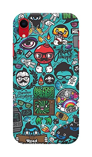 NDCOM Cool Doodle Art Printed Hard Mobile Back Cover Case for Apple iPhone XR