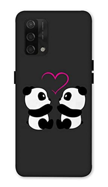 NDCOM Cute Cartoon Couple Love Printed Hard Mobile Back Cover Case for Oppo F19s