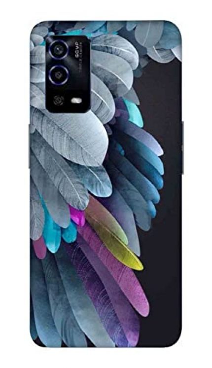 NDCOM Feather Art Printed Hard Mobile Back Cover Case for Oppo A55