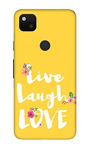 NDCOM Live Laugh Love Quote Printed Hard Mobile Back Cover Case for Google Pixel 4a