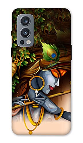 NDCOM Lord Krishna with Flute Printed Hard Mobile Back Cover Case for OnePlus Nord 2 5G