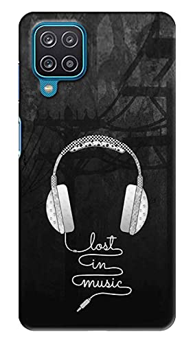 NDCOM Lost in Music Quotes Printed Hard Mobile Back Cover Case for Samsung Galaxy A12