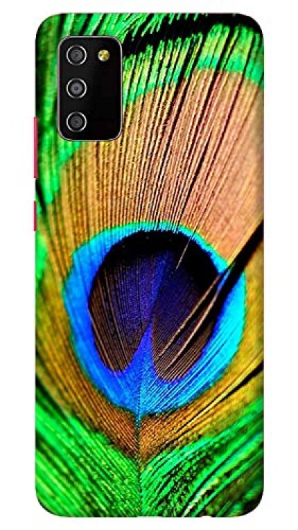 NDCOM Peacock Feather Printed Hard Mobile Back Cover Case for Samsung Galaxy A03s