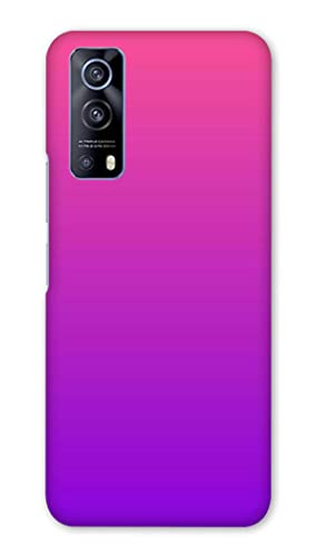 NDCOM Purple Pink Color Shade Printed Hard Mobile Back Cover Case for iQOO Z3 5G