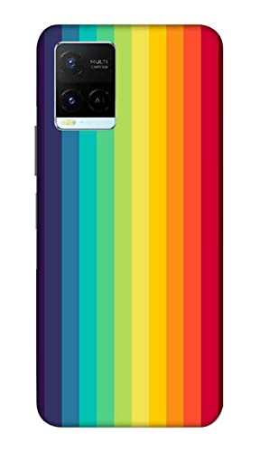 NDCOM Rainbow Color Stripes Abstract Printed Hard Mobile Back Cover Case for VIVO Y21 2021