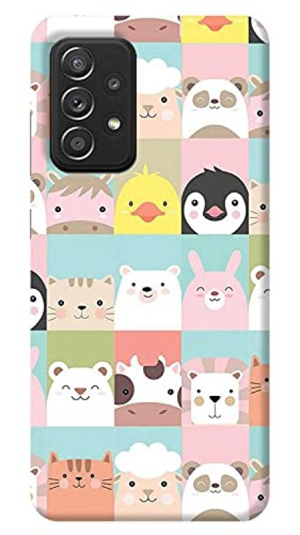 NDCOM Seamless Pattern of Cute Animals Printed Hard Mobile Back Cover Case for Samsung Galaxy A32
