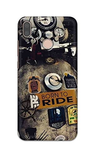 NDCOM for Born to Ride Printed Hard Mobile Back Cover Case for Huawei P20 LITE