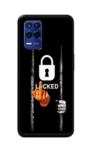 NDCOM for Locked Attitude Printed Hard Mobile Back Cover Case for Realme 8s 5G