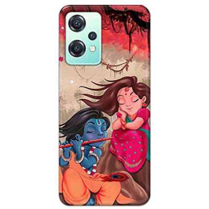 NDCOM for Lord Krishna with His Flute & Radha Printed Hard Mobile Back Cover Case for OnePlus Nord CE 2 Lite 5G