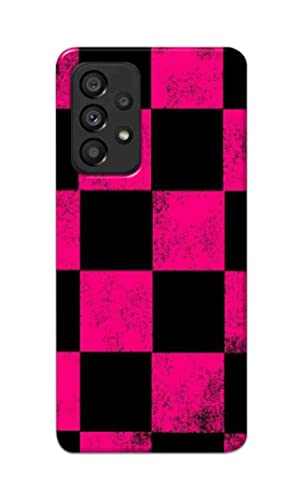 NDCOM for Pink Black Color Blocks Printed Hard Mobile Back Cover Case for Samsung Galaxy A53 5G