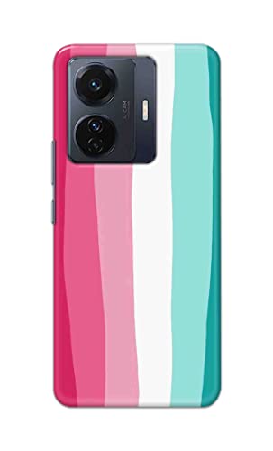 NDCOM for Striped Colors Printed Hard Mobile Back Cover Case for iQOO Z6 Pro 5G
