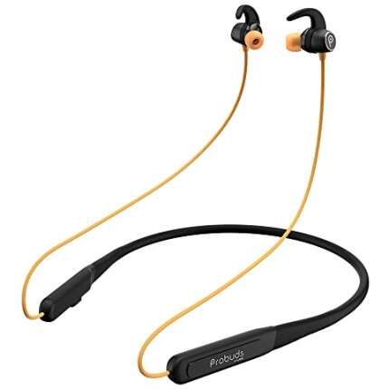 Newly Launched Probuds N11 Bluetooth Neckband with Dash Switch & 42 hrs Playtime, Quick Charge Technology(10min = 13hrs), IPX6 Rating, 12 mm Drivers and Pro Game Mode(Kai Orange)
