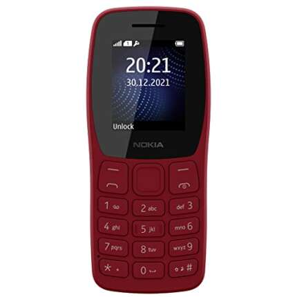 Nokia 105 Plus Single SIM, Keypad Mobile Phone with Wireless FM Radio, Memory Card Slot and MP3 Player | Red