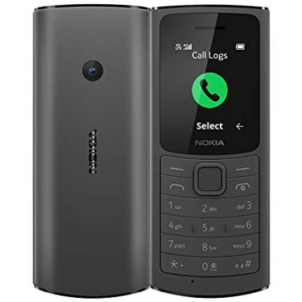 Nokia 110 4G with Volte HD Calls, Up to 32GB External Memory, FM Radio (Wired & Wireless Dual Mode), Games, Torch | Charcoal (Nokia 110 DS-4G)