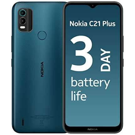 Nokia C21 Plus Android Smartphone, Dual SIM, 3-Day Battery Life, 4GB RAM + 64GB Storage, 13MP Dual Camera with HDR | Dark Cyan