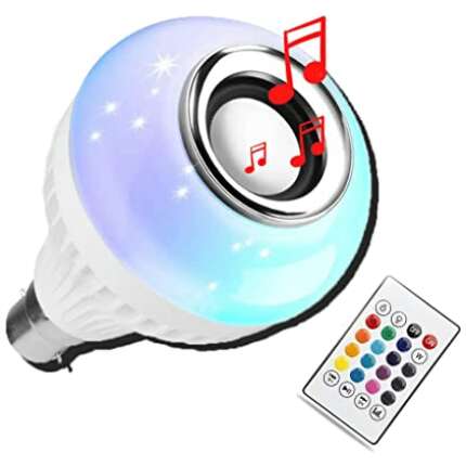 Nyronics AD10 Bluetooth Speaker Cum Multi Color LED Bulb with Remote for Home, Office and Gyms