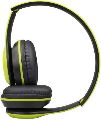 P47 Wireless Headphone Bluetooth with Mic & FM (Green) Bluetooth Headset  (Green, On The Ear) : Code-551