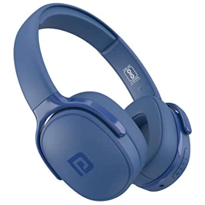 Portronics Muffs A Bluetooth 5.0 Wireless Headphone Over The Ear Headset with Handsfree Calling, Comfortable Design, 3.5mm Aux-in, Long Playtime, Powerful Bass(Blue)