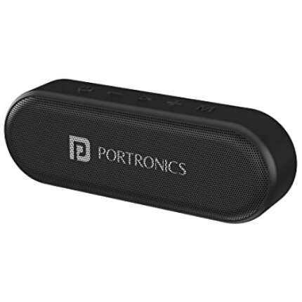 Portronics Phonic 15W Portable Wireless Bluetooth Speaker with TWS, Built-in Mic, Aux-in Slot, TF Card Slot, 7-8 Hrs Playtime(Black)
