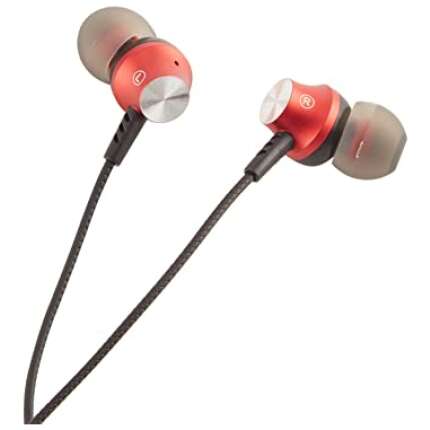 RD T-170 In Ear Extra Deep Bass With Accentuates Headphone | 3.5mm Aux Audio Jack | One Meter Tangle Free Wire Cord | Smart Earphone with Voice Assistance | Wired Earphone with In-line Mic | Red Color