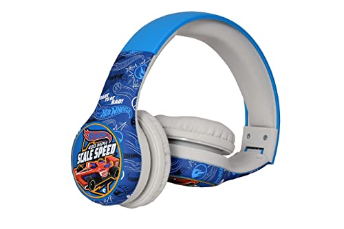 Ramson Shuffle Hotwheel Wired Foldable Headphones Gifts for Kids with Adjustable Headband and Volume Control for Study Tablet & Music - Blue & White