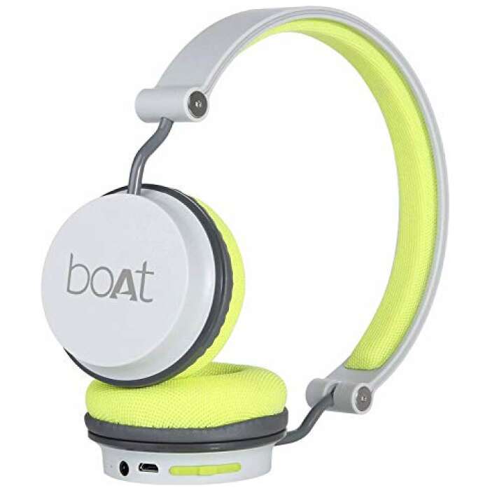 (Renewed) Boat Super Bass Rockerz 400 Bluetooth On-Ear Headphones with Mic (Grey/Green)