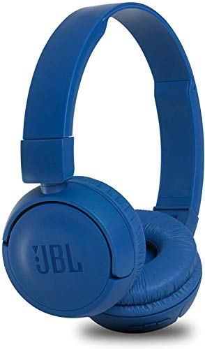 (Renewed) JBL T450BT Extra Bass Wireless On-Ear Headphones with Mic (Blue)