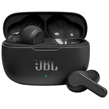 (Renewed) JBL Wave 200 True Wireless Earbuds with Mic, 20 Hours Playtime, JBL Deep Bass Sound, Dual Connect Technology, Quick Charge, Comfort Fit Ergonomic Design, Voice Assistant Support for Mobiles (Black)