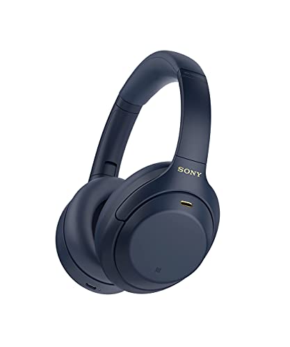 (Renewed) Sony Wh-1000Xm4 Industry Leading Noise Cancelling Bluetooth Wireless Over Ear Headphones With Mic For Phone Calls, 30 Hours Battery Life, Quick Charge, Touch Control Voice Control (Blue)