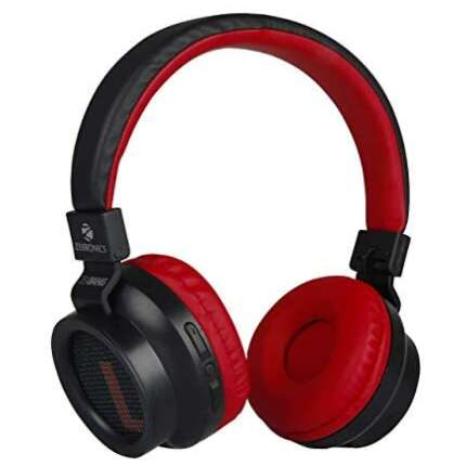 (Renewed) Zebronics Zeb-Bang Bluetooth Headphone with Voice Assistant (Red)